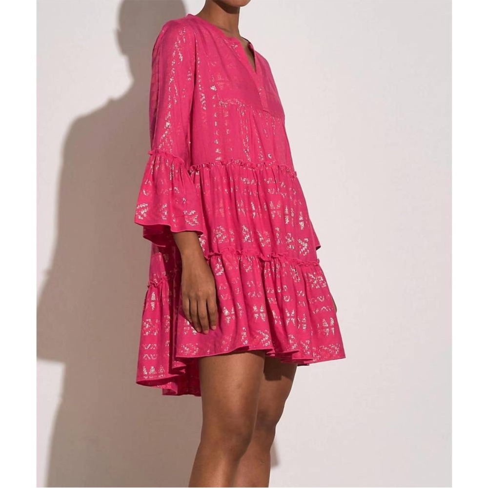 ELAN Clara dress in pink and gold Size Medium New - Picture 2 of 7